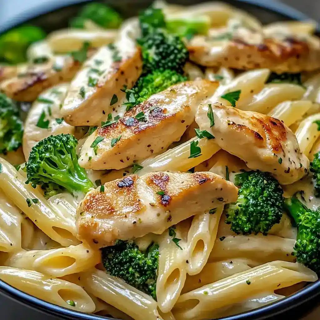 30-Minute Creamy Garlic Chicken and Penne Pasta Recipe step 3
