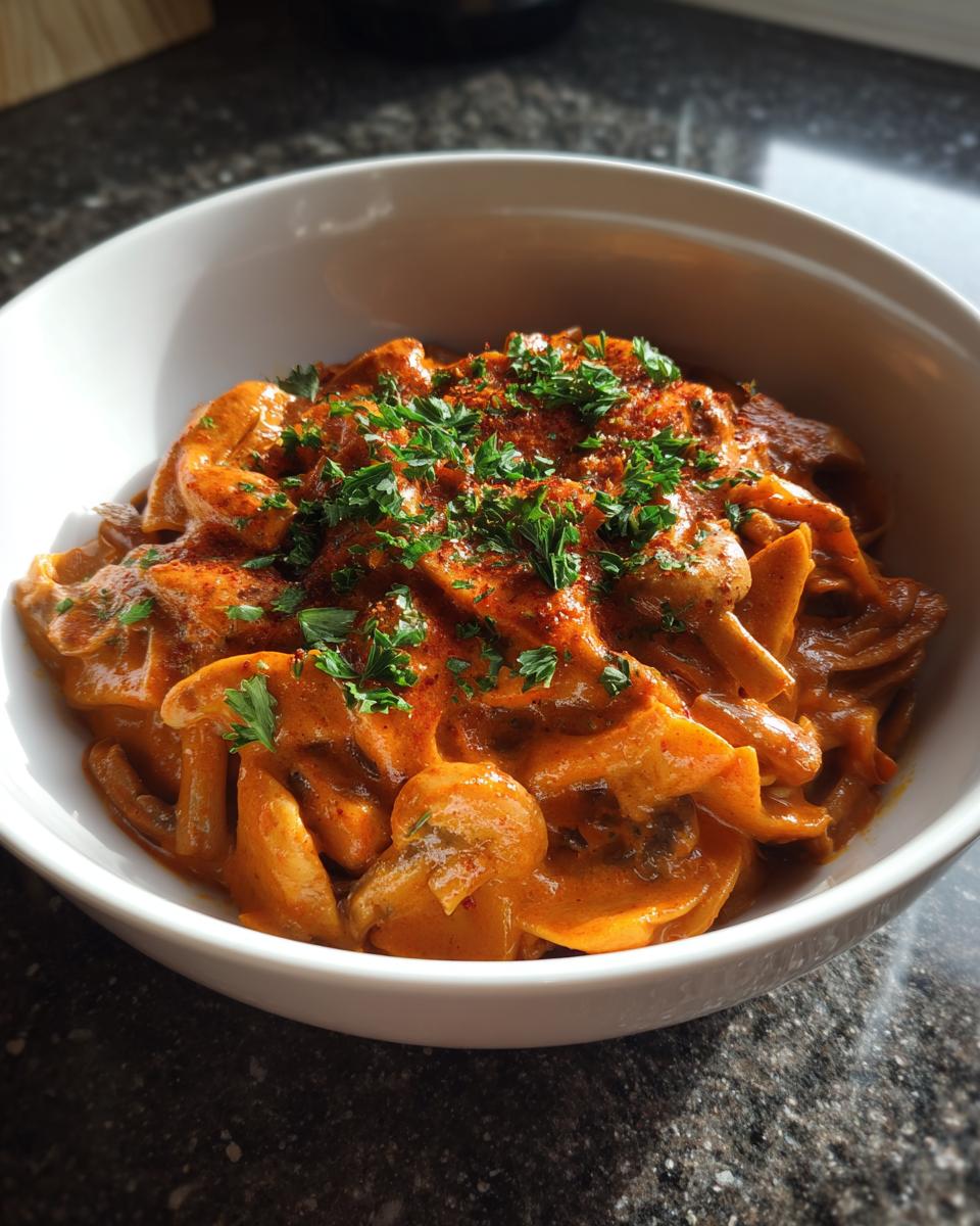30-Minute Hungarian Mushroom Paprikash: A Creamy Vegetarian Delight step 3