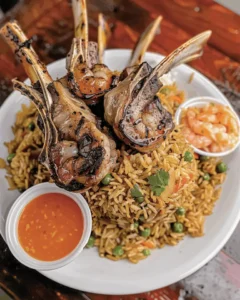 Epic Surf & Turf: Lamb Chops, Shrimp Fried Rice & Spicy Yum Yum Sauce! photo 1