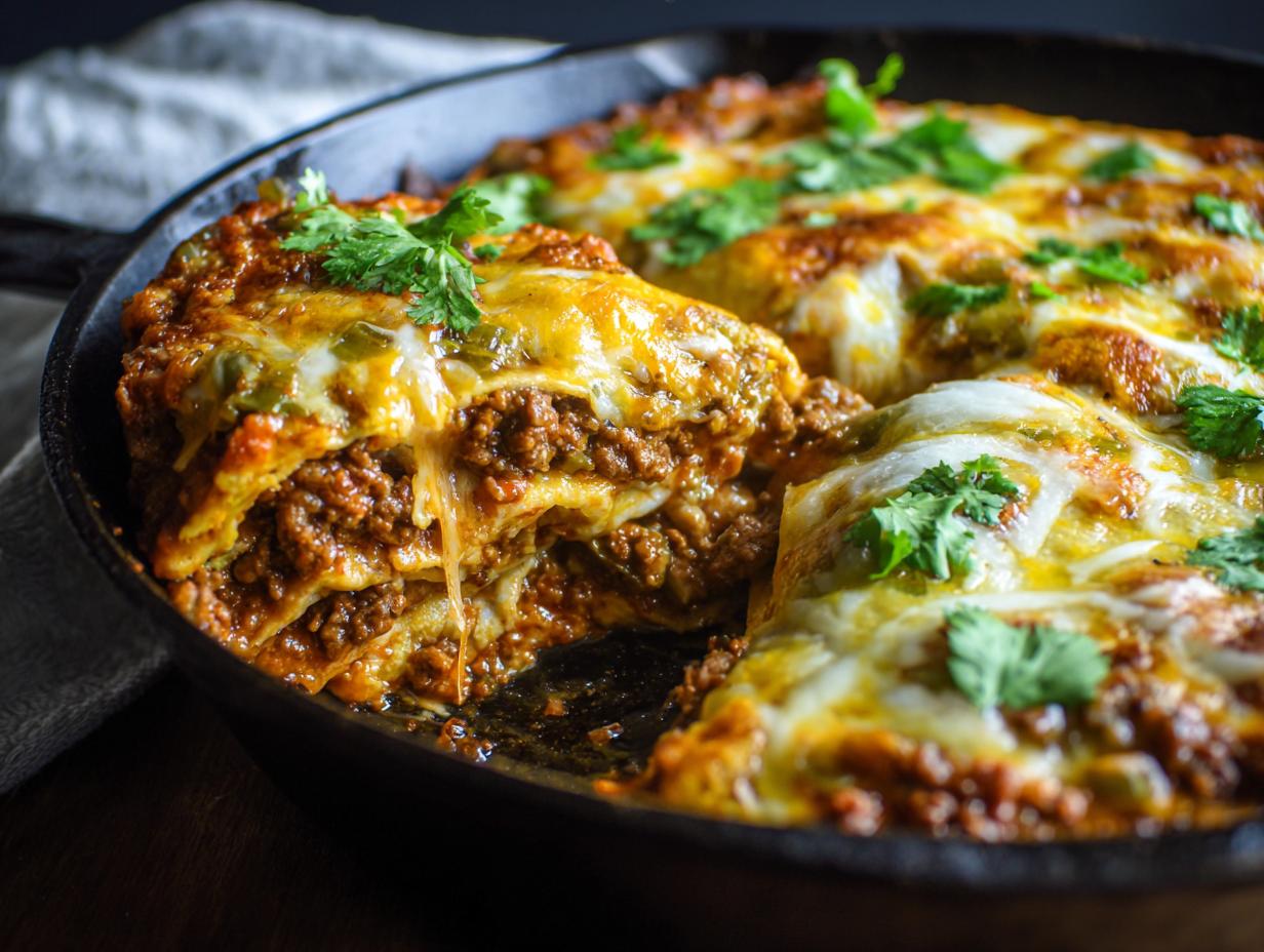 30-Minute Skillet Green Chili Enchilada Bake: Your New Weeknight Obsession detail 0