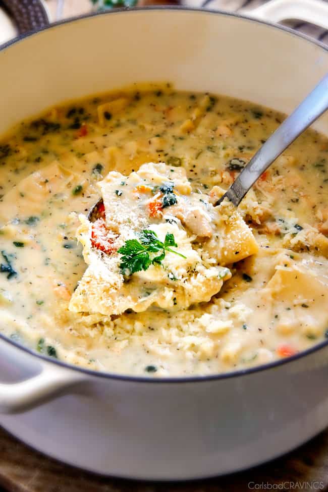 The Best One-Pot White Chicken Lasagna Soup: Creamy & Easy! step 2