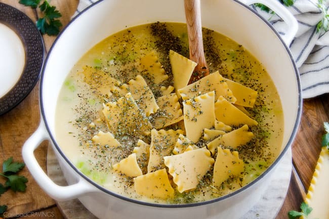 The Best One-Pot White Chicken Lasagna Soup: Creamy & Easy! step 4