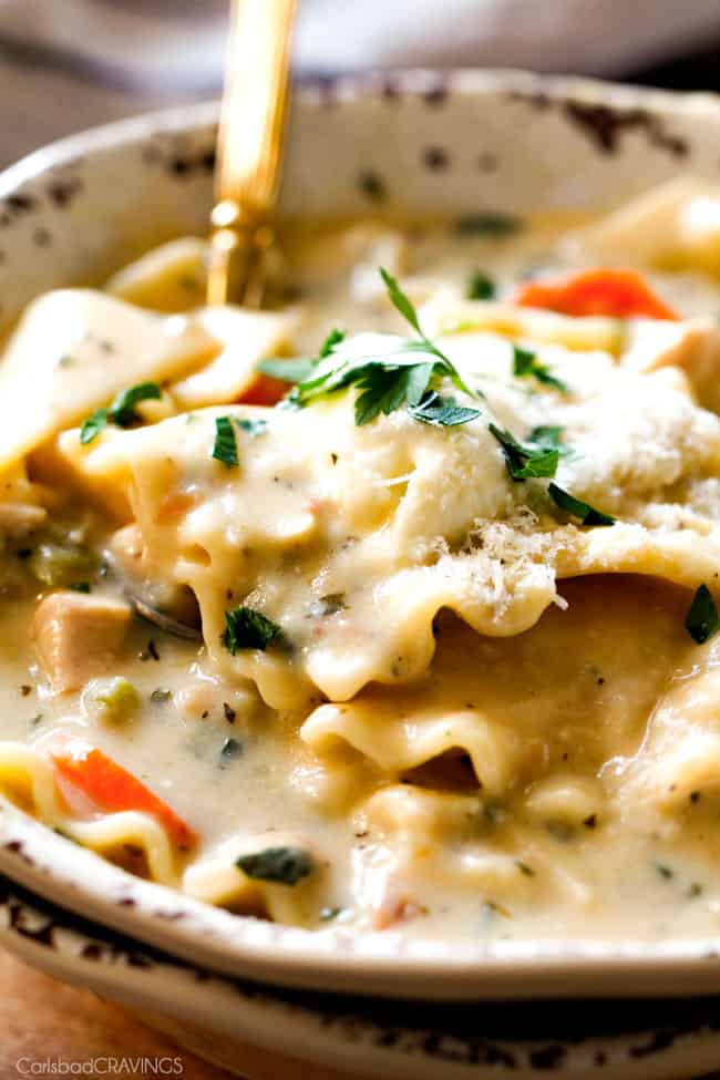 The Best One-Pot White Chicken Lasagna Soup: Creamy & Easy! step 7