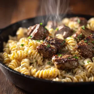 The Ultimate 30-Minute Cajun Steak Tips in Cheesy Rotini Parmesan Sauce photo 1