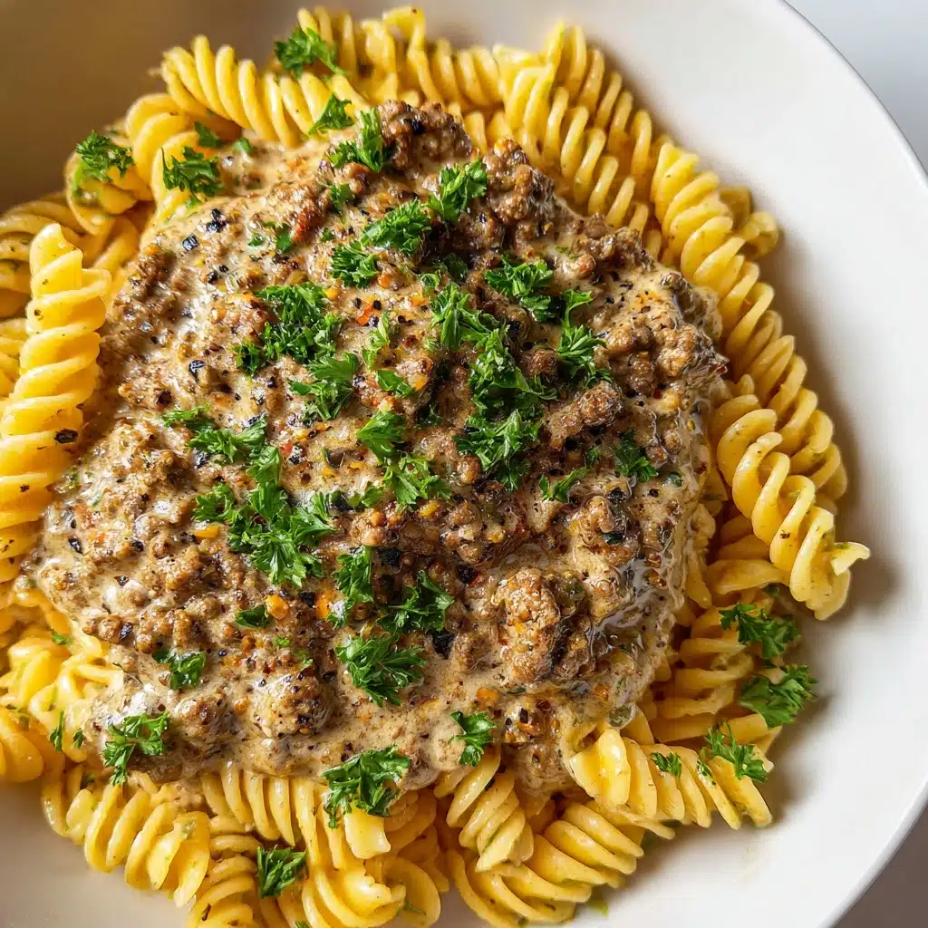 The Ultimate 30-Minute Creamy Garlic Parmesan Beef and Rotini step 5
