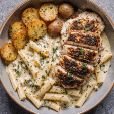This 40-Minute Creamy Garlic Chicken & Crispy Potato Pasta Bowl Is Pure Comfort Magic! photo 1