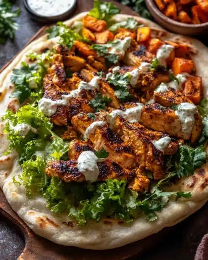 15-Minute Prep: Easy Curry Chicken and Sweet Potato Naan with Tahini step 4