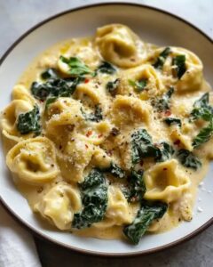 25-Minute Creamy Lemon Spinach Tortellini with Parmesan 1