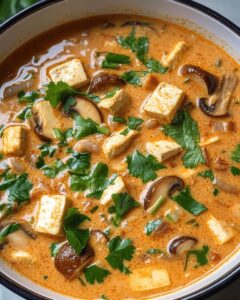 25-Minute Easy Coconut Curry Soup with Tofu and Shiitake Mushrooms 1