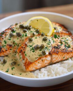 30-Minute Creamy Garlic Salmon with Caper Sauce | Cook with Feast 1