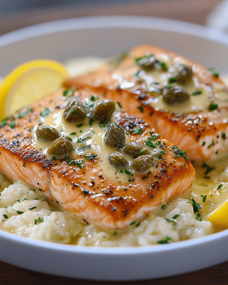 30-Minute Creamy Garlic Salmon with Caper Sauce | Cook with Feast step 3