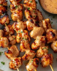Air Fryer Chicken Skewers with Creamy Bang Bang Sauce | CookWithFeast photo 1