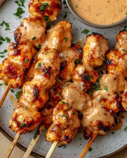Air Fryer Chicken Skewers with Creamy Bang Bang Sauce | CookWithFeast step 3