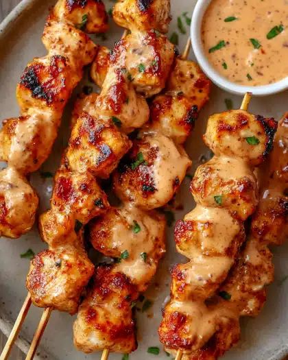 Air Fryer Chicken Skewers with Creamy Bang Bang Sauce | CookWithFeast step 4