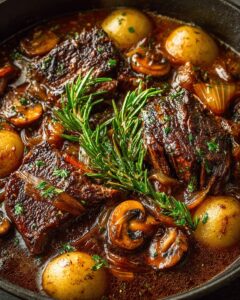 Apple Cider Braised Beef with Mushrooms & Potatoes | CookWithFeast photo 1