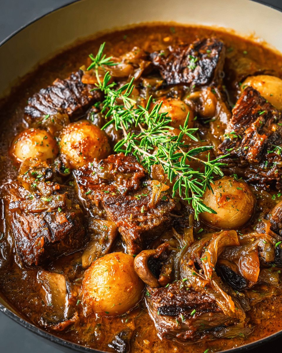 Apple Cider Braised Beef with Mushrooms & Potatoes | CookWithFeast step 3
