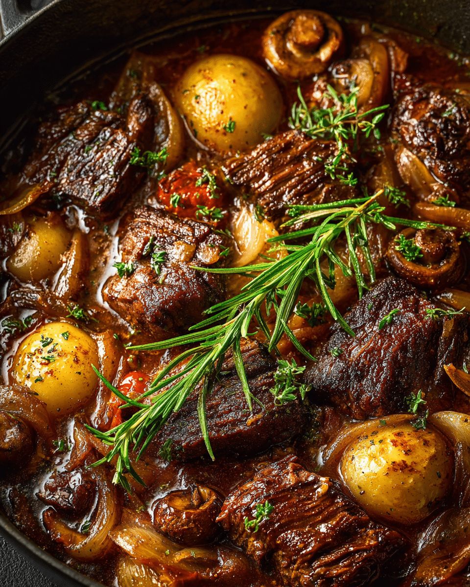 Apple Cider Braised Beef with Mushrooms & Potatoes | CookWithFeast step 4