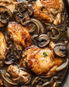 Apple Cider Chicken with Caramelized Onions and Mushrooms | CookWithFeast photo 1