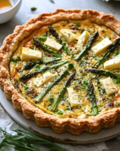 Asparagus Quiche with Sesame Crust & Fresh Herbs | CookWithFeast photo 1