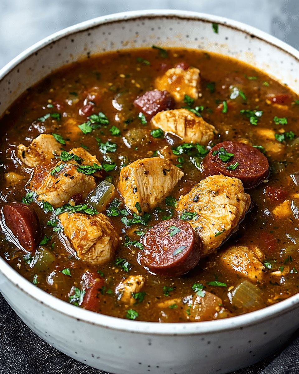 Authentic Cajun Chicken and Andouille Gumbo: A Deep-Dark Roux Masterclass step 1
