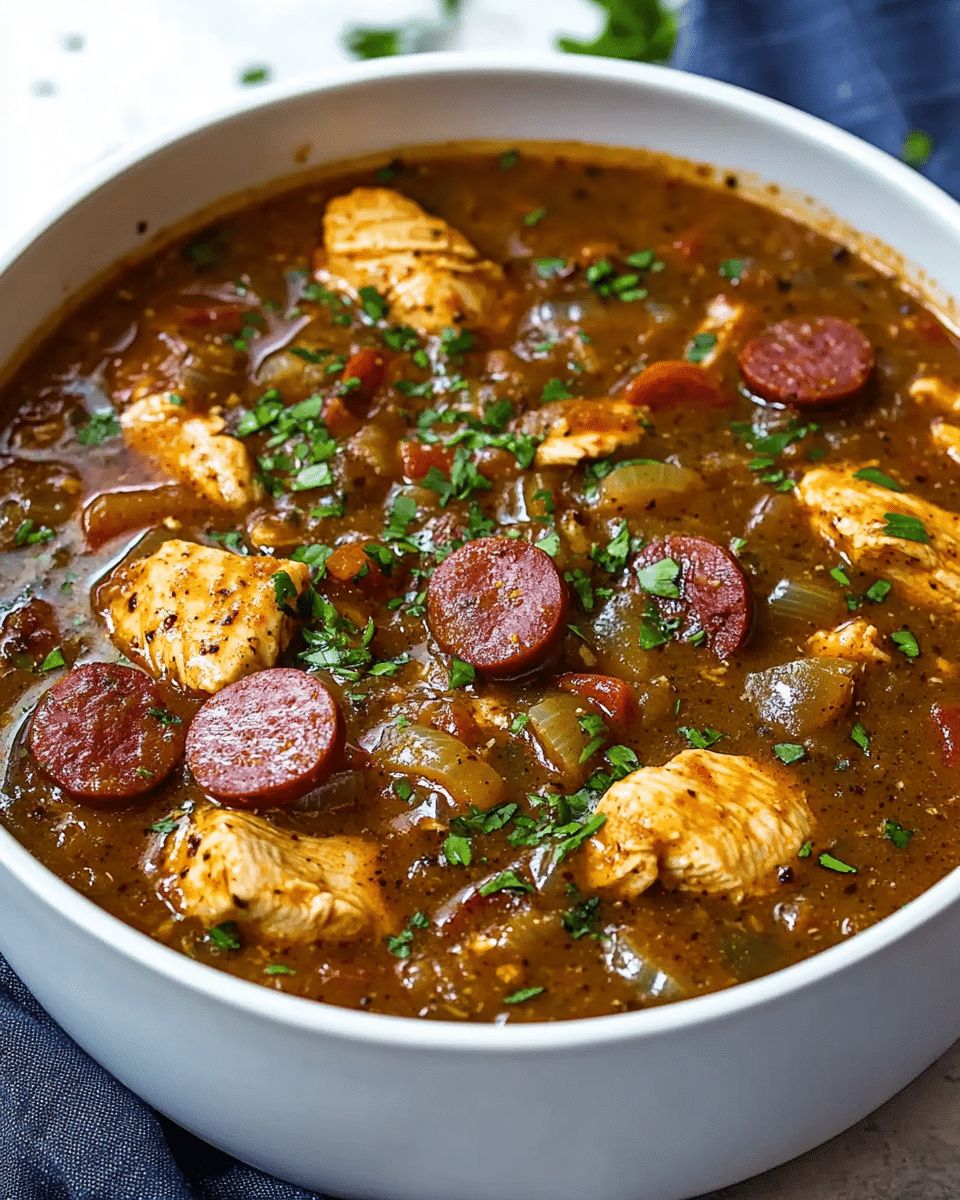 Authentic Cajun Chicken and Andouille Gumbo: A Deep-Dark Roux Masterclass step 2