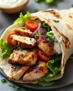 Authentic Chicken Shawarma Wraps with Yogurt Sauce | CookWithFeast photo 1