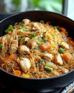 Authentic Filipino Bihon Pancit with Chicken and Vegetables | CookWithFeast photo 1
