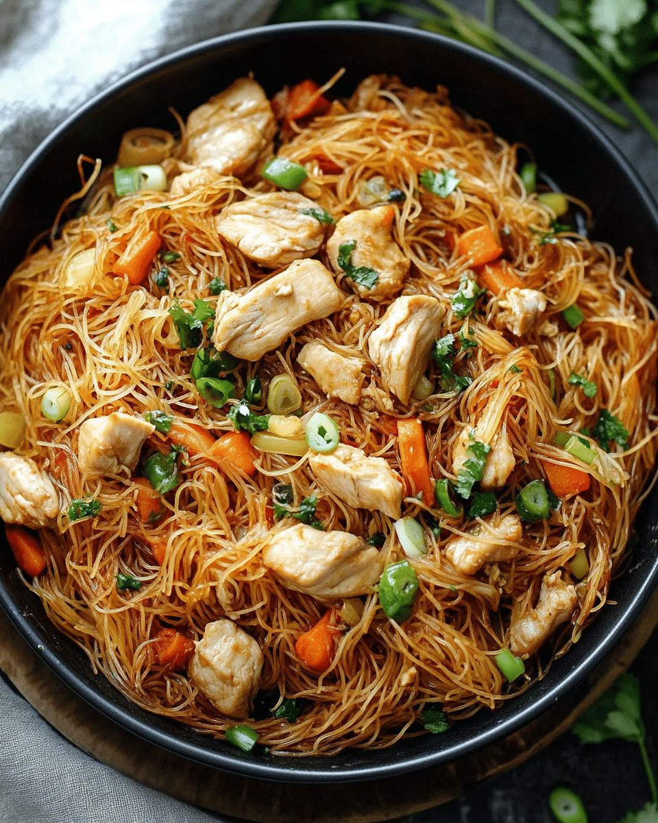 Authentic Filipino Bihon Pancit with Chicken and Vegetables | CookWithFeast step 2