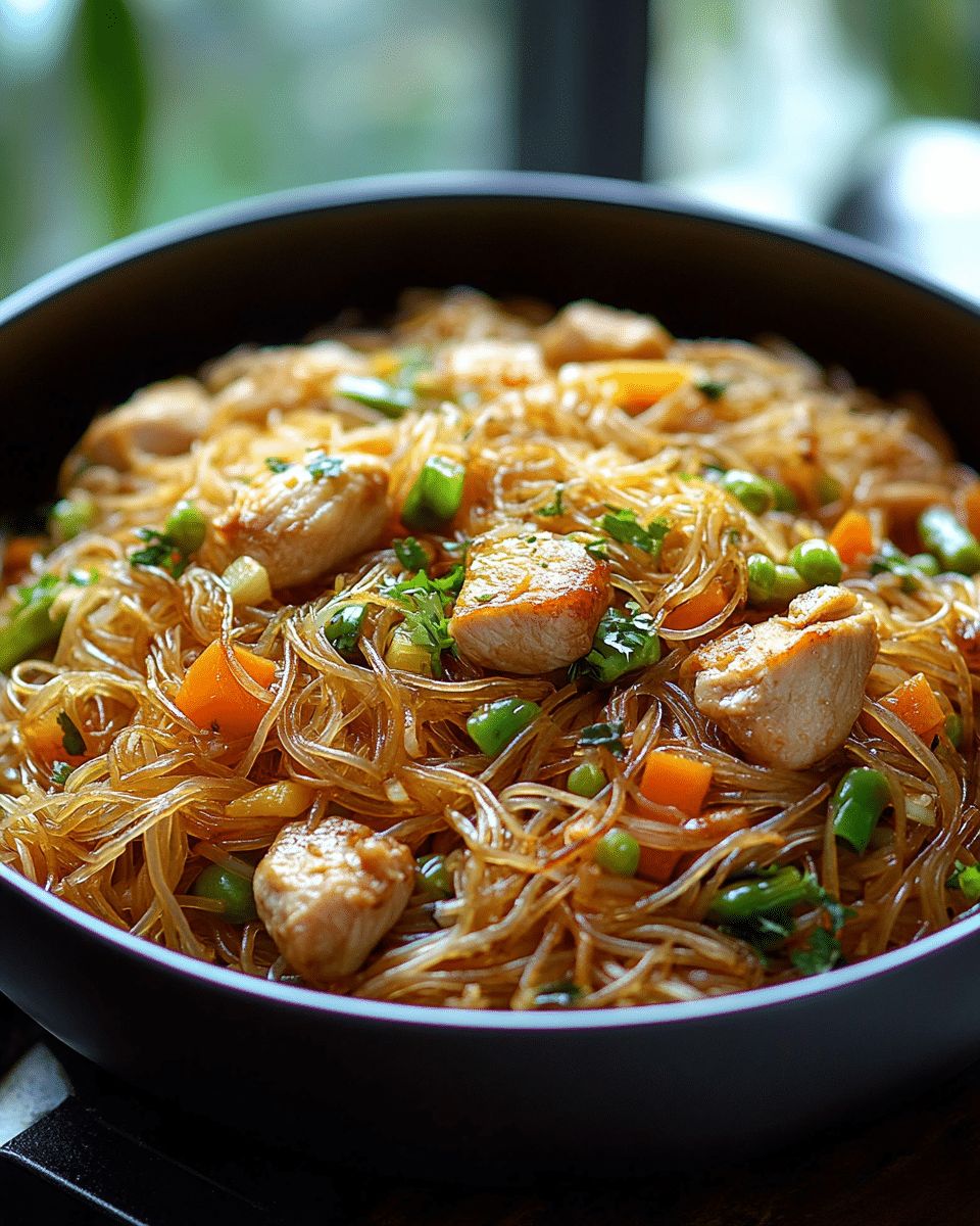 Authentic Filipino Bihon Pancit with Chicken and Vegetables | CookWithFeast step 3