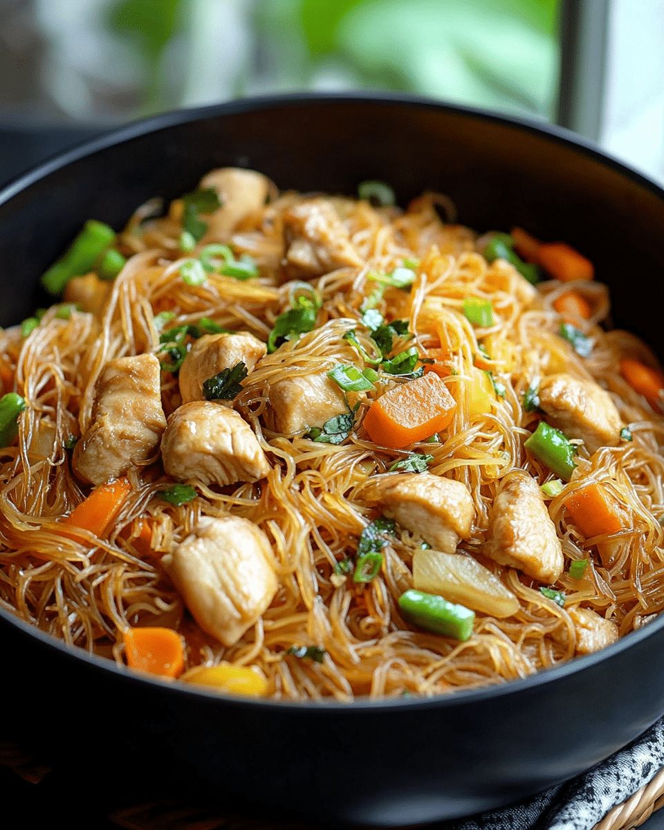 Authentic Filipino Bihon Pancit with Chicken and Vegetables | CookWithFeast step 4
