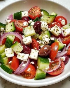 Authentic Greek Salad with Feta, Olives, and Homemade Vinaigrette 1