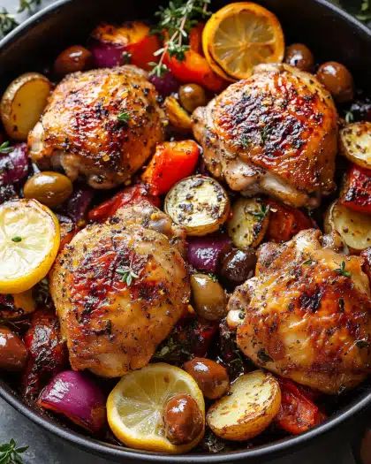 Baked Chicken Thighs with Roasted Vegetables and Lemon | CookWithFeast step 2