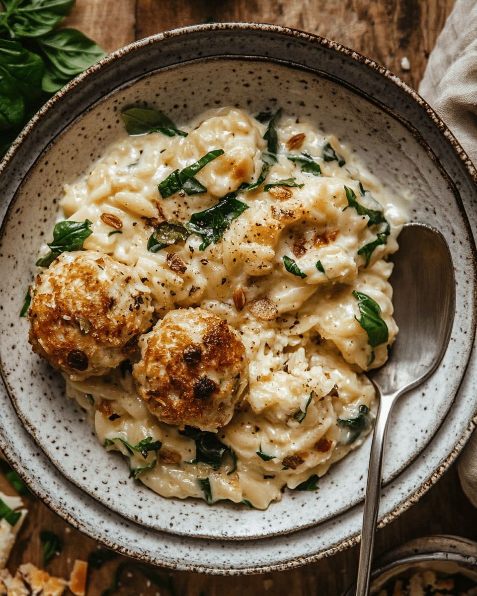 Baked Orzo and Meatballs Recipe | Hearty One-Pan Meal | CookWithFeast step 5