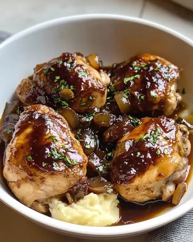 Balsamic Fig Chicken Thighs with Caramelized Onions | CookWithFeast step 3