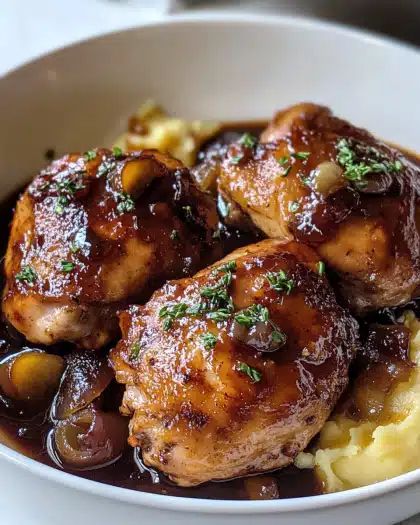 Balsamic Fig Chicken Thighs with Caramelized Onions | CookWithFeast step 4