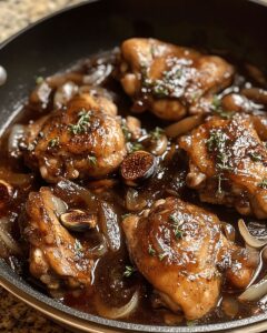 Balsamic Fig Chicken Thighs with Onions and Thyme | CookWithFeast photo 1
