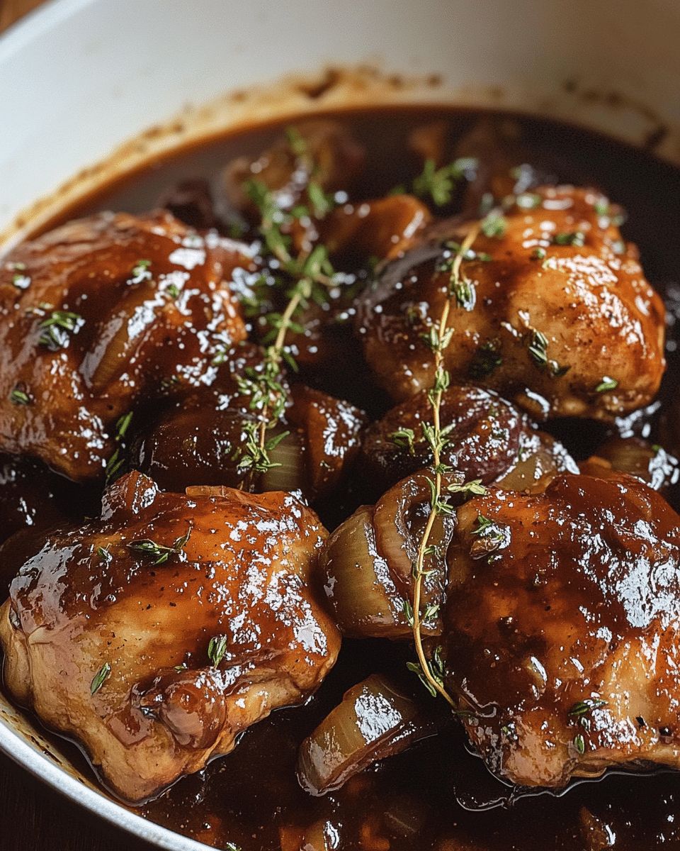 Balsamic Fig Chicken Thighs with Onions and Thyme | CookWithFeast step 3