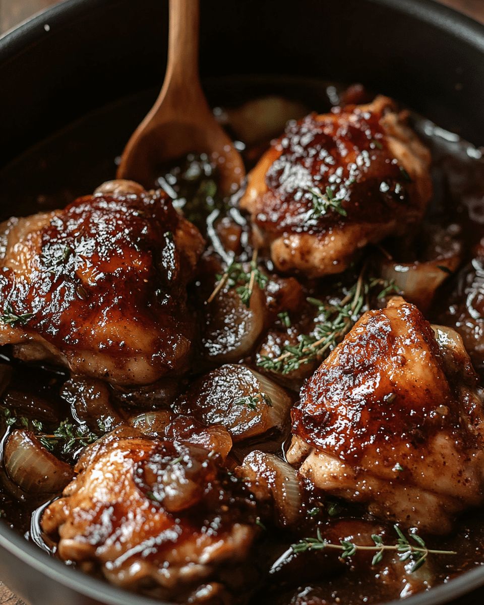 Balsamic Fig Chicken Thighs with Onions and Thyme | CookWithFeast step 4