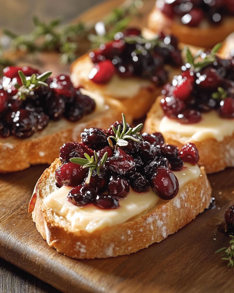 Balsamic Roasted Cranberry & Brie Crostini | Easy Holiday Appetizer step 2