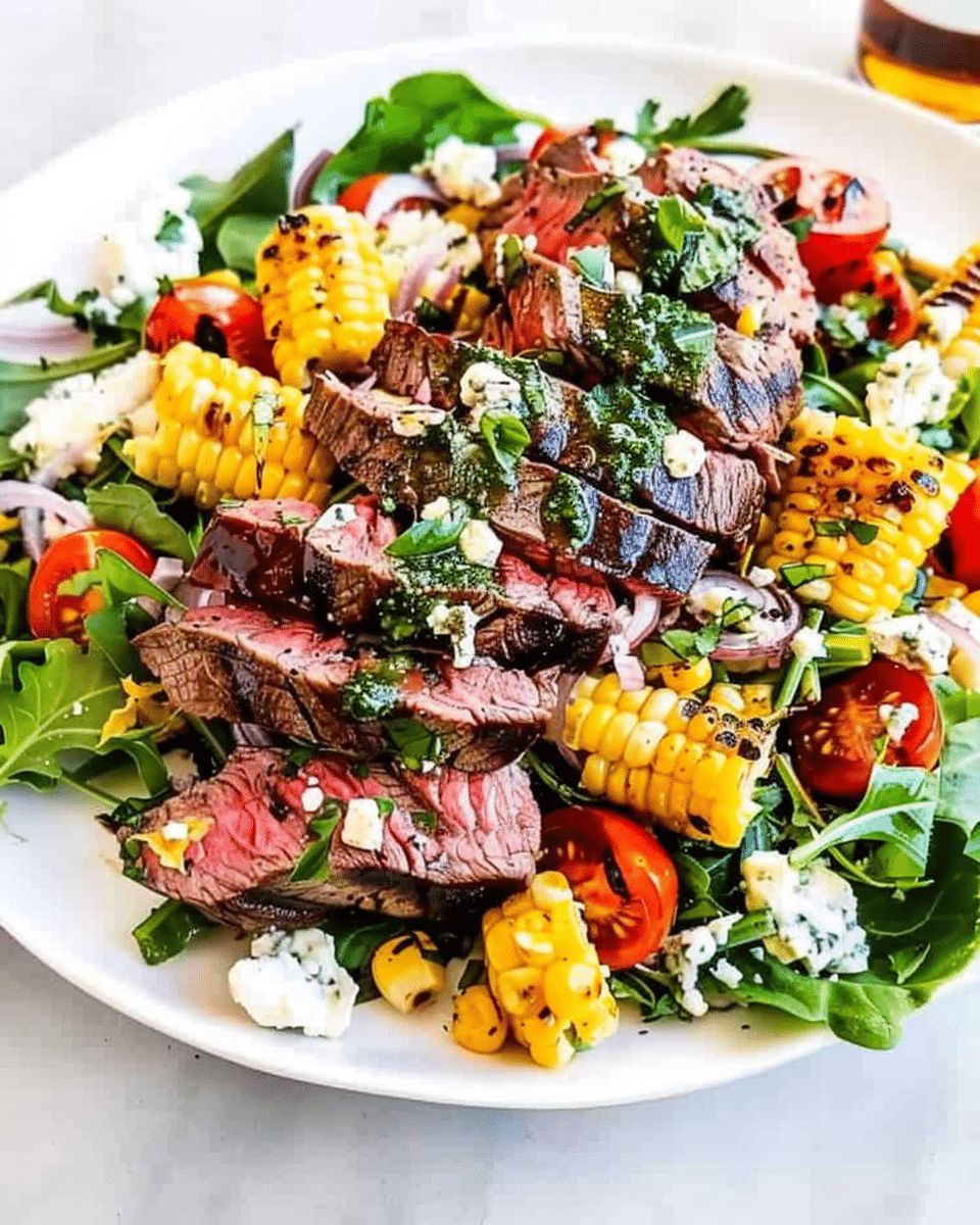 Balsamic Steak Gorgonzola Salad with Grilled Corn | CookWithFeast step 2