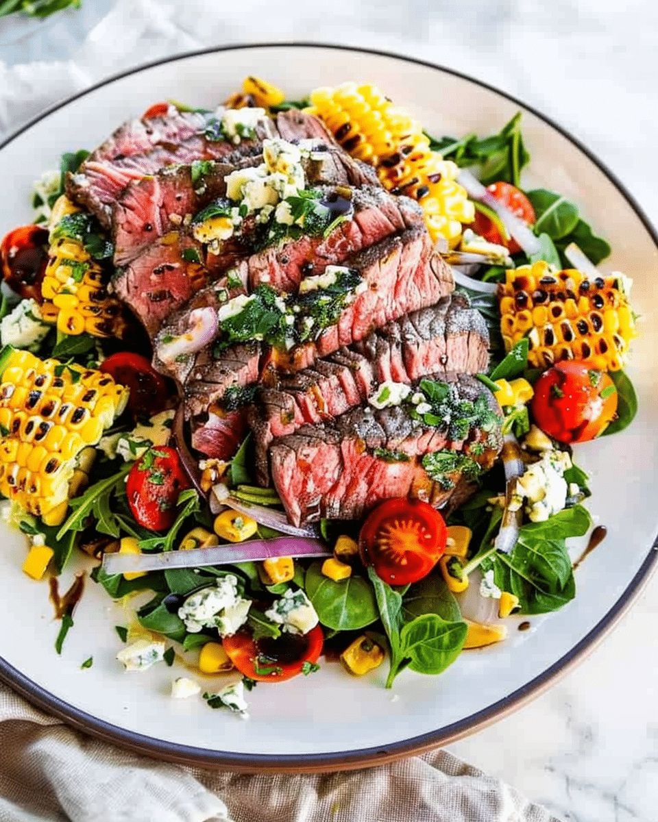 Balsamic Steak Gorgonzola Salad with Grilled Corn | CookWithFeast step 3