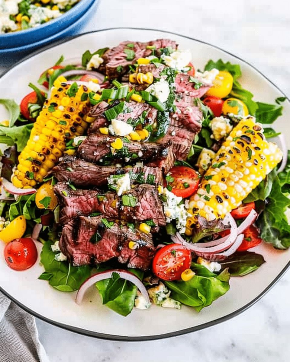 Balsamic Steak Gorgonzola Salad with Grilled Corn | CookWithFeast step 4