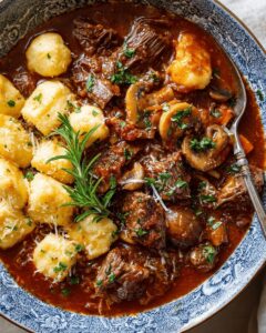 Beef Ragu with Parmesan Gnocchi & Mushrooms | CookWithFeast photo 1