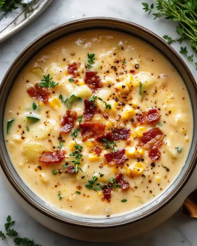 Best Creamy Corn and Potato Chowder with Bacon Recipe step 2