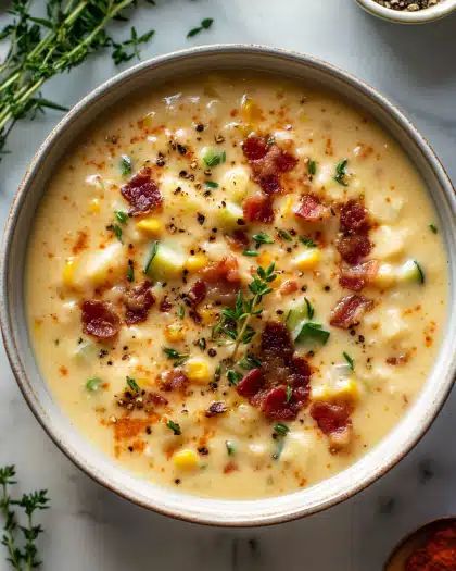 Best Creamy Corn and Potato Chowder with Bacon Recipe step 3