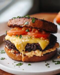 Black Bean Burgers with Pimento Cheese and Cheddar: A Gourmet Vegetarian Guide photo 1
