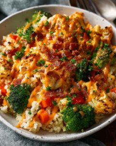 Buffalo Chicken Cauliflower & Broccoli Bake: The Ultimate Healthy Comfort Feast 1