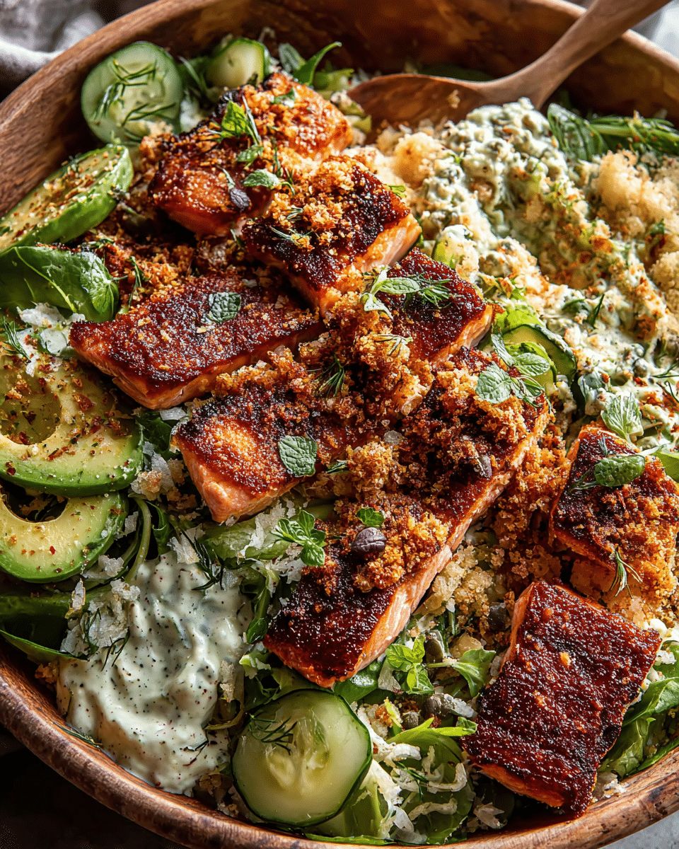 Cajun Salmon Crunch Salad with Tahini Dressing: A Bold 30-Minute Meal step 2