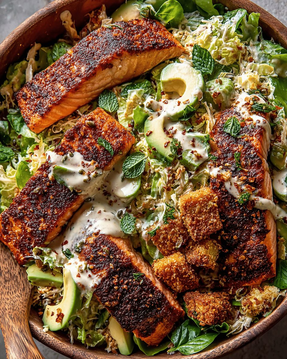 Cajun Salmon Crunch Salad with Tahini Dressing: A Bold 30-Minute Meal step 3