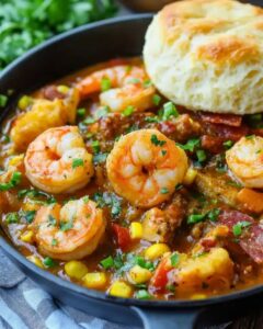 Cajun Shrimp and Sausage Skillet with Biscuits: A Southern Comfort Classic 1